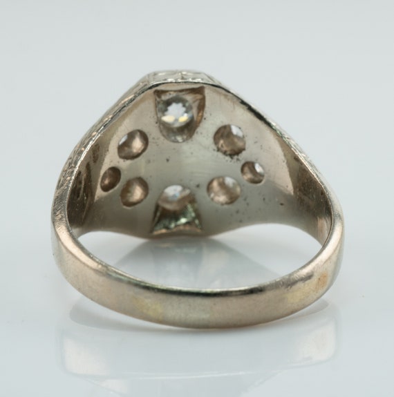 Art Deco Diamond Ring, Vintage Estate 14K Gold St… - image 3