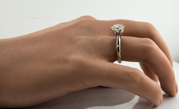 Diamond Solitaire Ring, Vintage 14K Gold Engageme… - image 9