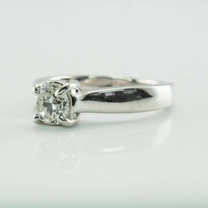 Delia Diamond Solitaire Ring, Estate 14K White Gold, Engagement image 8