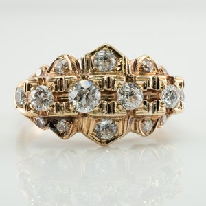 Diamond Ring, Vintage 14K Gold Band 1930s image 1