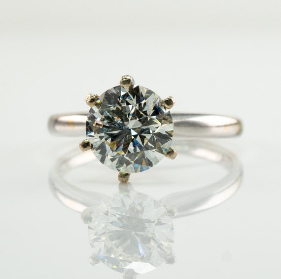 Diamond Solitaire Ring, Vintage 14K Gold Engageme… - image 7