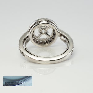 Delicate Diamond Halo Ring, Vintage 18k White Gold Ring by Boucheron.