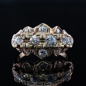 Diamond Ring, Vintage 14K Gold Band 1930s image 5