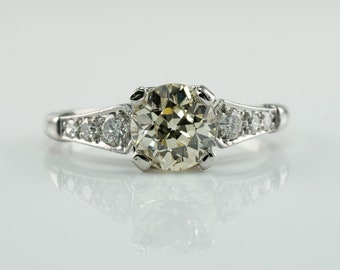 Diamond Ring, Vintage Estate Platinum Engagement Wedding