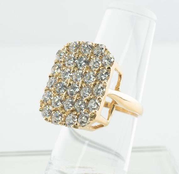 Diamond Cluster Ring, Vintage Estate 18K Gold Coc… - image 9