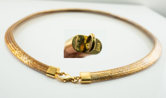 Egyptian Style Snake Necklace Choker, Vintage 14K… - image 3