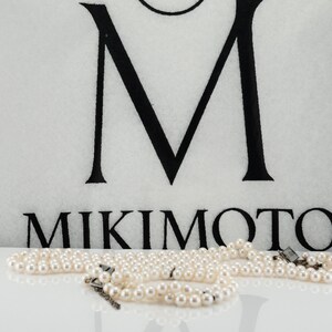 Vintage Mikimoto Pearl & Sterling Silver Bracelet Necklace Set.