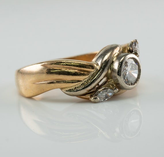 Diamond Ring, Vintage 14K Gold Band, Wedding Enga… - image 2
