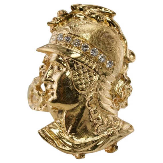 Hermes Diamond Ring, Ancient Greek Mythology, 14K 
