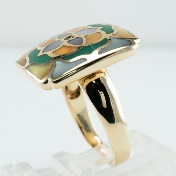 Asch Grossbardt Mandala Diamond Ring, Vintage 14K… - image 8
