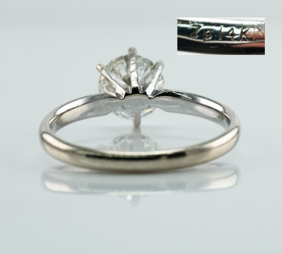 Diamond Solitaire Ring, Vintage 14K Gold Engageme… - image 6