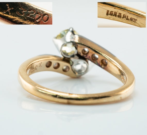 Fancy Yellow Diamond Ring, Antique Platinum and 1… - image 4