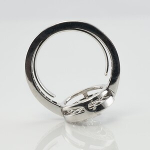Delicate Diamond Halo Ring, Vintage 18k White Gold Ring by Boucheron.