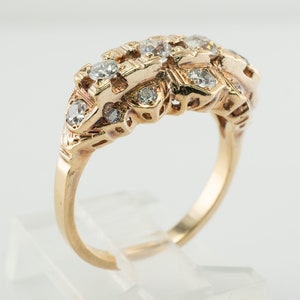 Diamond Ring, Vintage 14K Gold Band 1930s image 7