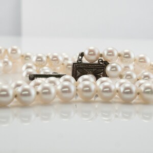 Vintage Mikimoto Pearl & Sterling Silver Bracelet Necklace Set.