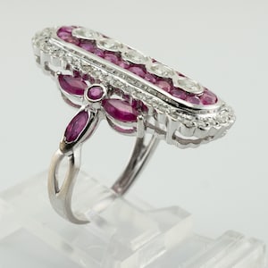 Diamond Ruby Ring, Vintage 14K Gold Cocktail - Etsy