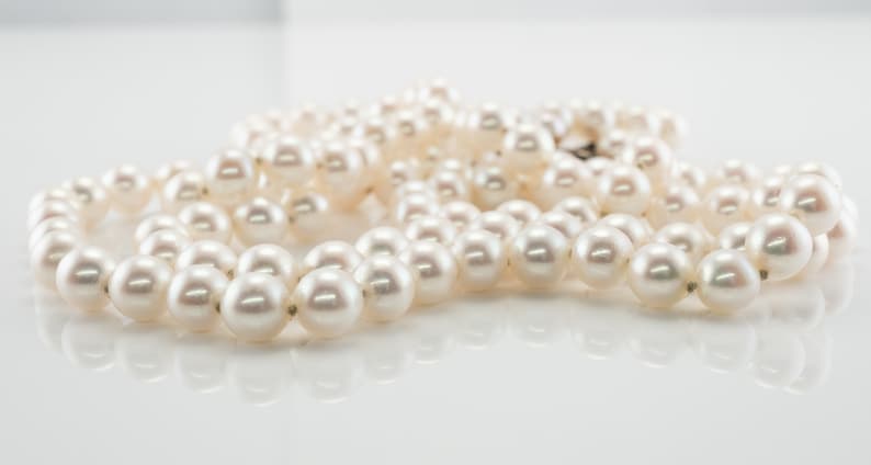 Vintage Mikimoto Pearl & Sterling Silver Bracelet Necklace Set.