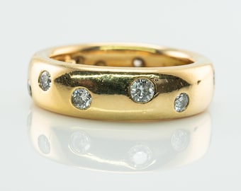 Tiffany and Co Diamond Ring, 18K Gold Eternity Band