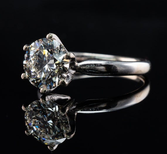 Diamond Solitaire Ring, Vintage 14K Gold Engageme… - image 10