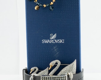 Swarovski Crystal Bracelet Brooch Earrings Set Lot