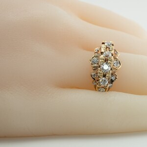 Diamond Ring, Vintage 14K Gold Band 1930s image 2