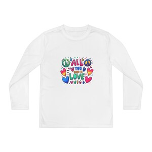 Long Sleeve Tee -  Peace & Love Youth , Fun Gift for Kids, Summer Camps, Family Gatherings, Birthdays, Everyday Wear