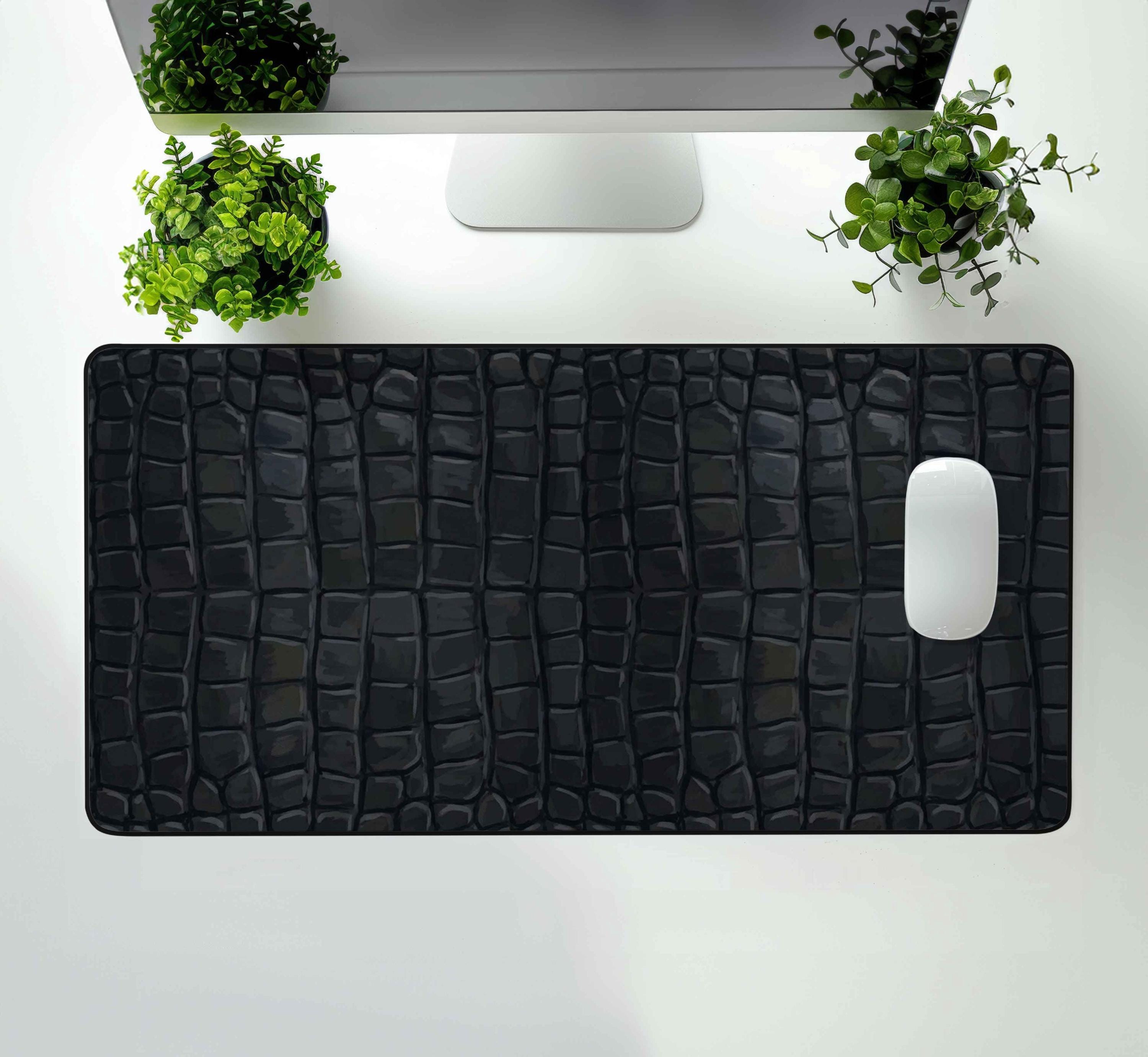 Black Crocodile Desk Mat, Reptile Mouse Pad, XL XXL Desk Pad - Etsy