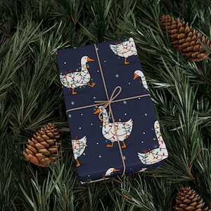 Christmas Goose Wrapping Paper | Goose Wrapped in Lights image 5