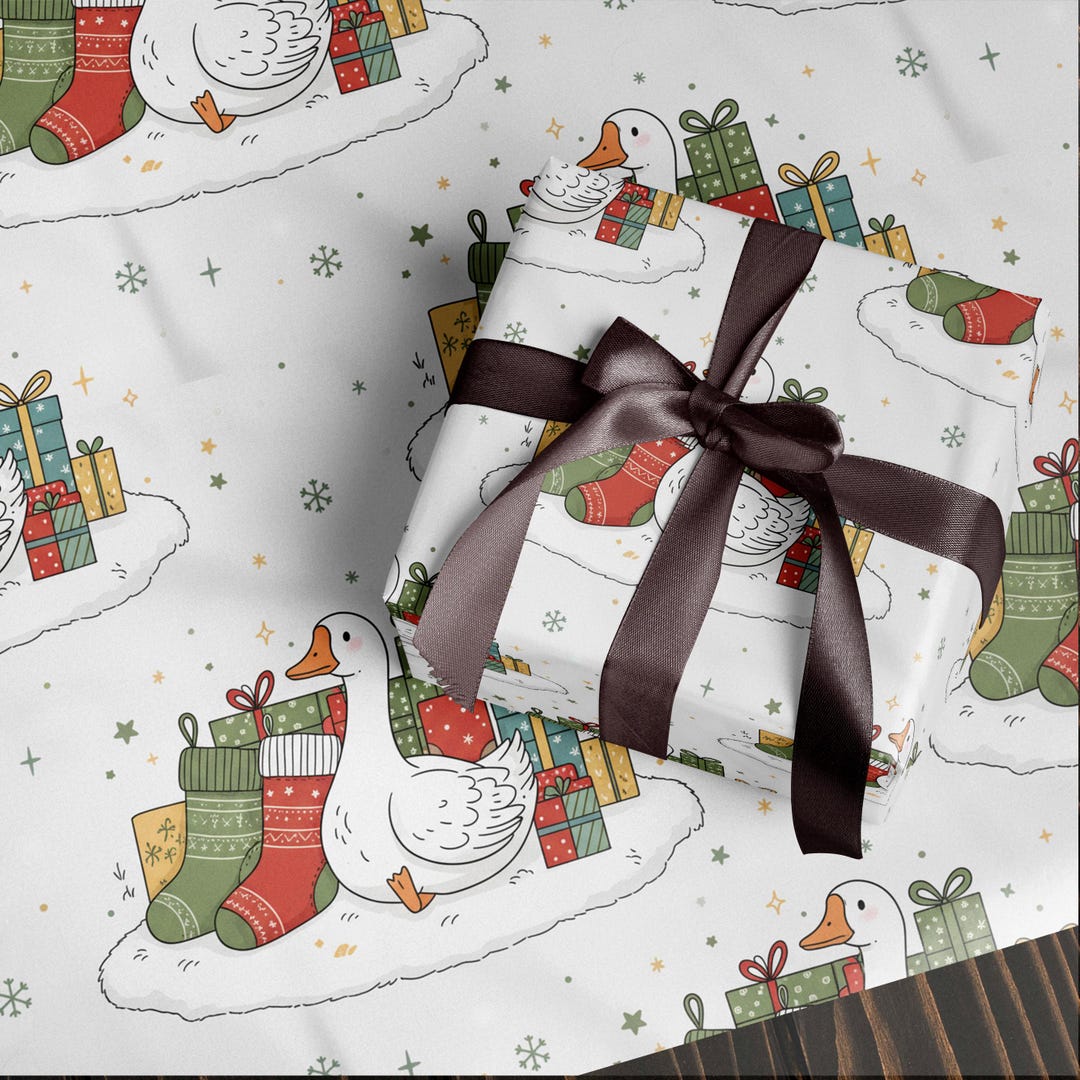Goose Envelope Goose Wrapping Paper | Christmas Goose Gift Wrap - Etsy