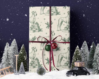 Papel de regalo para gran danés / Elegante perro vintage con regalos