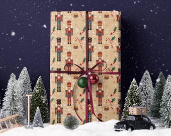 Vintage Nutcracker Christmas Wrapping Paper: Holiday Ballet Gift Wrap