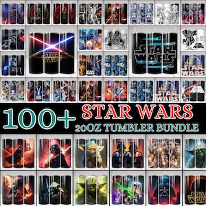 100+Tumbler Wrap Bundle for Star Wars, Instant Download  Designs for Digital 20-Oz Skinny Tumblers and 20-Oz Tumbler PNG Wraps