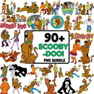 Pacchetto PNG di oltre 90 Mystery Dog, divertenti cartoni animati di cani detective, PNG di personaggi di cani retrò, pacchetto PNG di Mystery Team