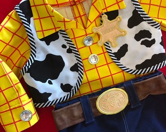 Toy Story Woody Costume 6 Piece Outfit Sheriff Woody Cowboy Size 2T to Child's Size 8