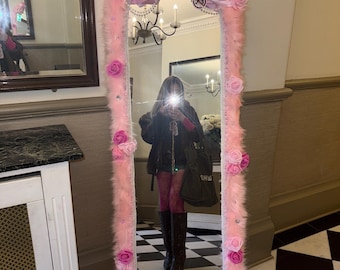 Hime Gyaru Mirror | Pink Decorative Full Length Mirror | Made to Order | Handmade Statement Mirror UK