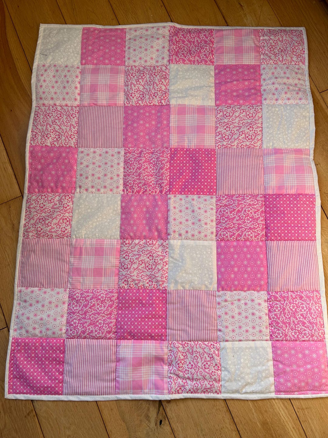 Handmade Patchwork Quilt Pink - Etsy