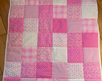 Handmade Patchwork Quilt Pink