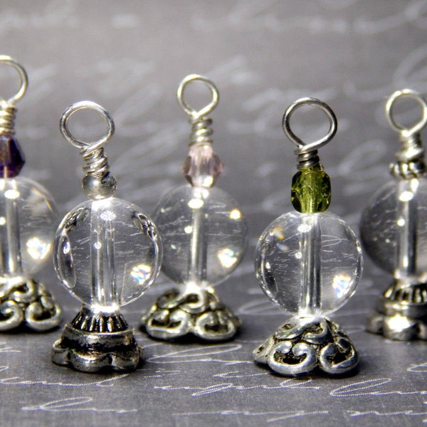 One Handmade Crystal Ball Boho Charm Pendant Amulet Talisman Artisan Clear Quartz OOAK Wiccan Pagan Aerieanna's Talisman