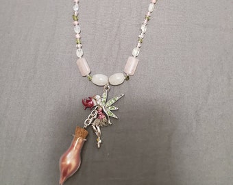 Moonstone and peridot Pixie dust necklace