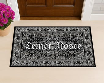 Custom Welcome Doormat, Black and White Non-Slip Mat