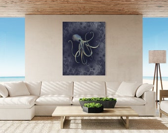 Octopus Art Print - Nautical Decor- Coastal Art