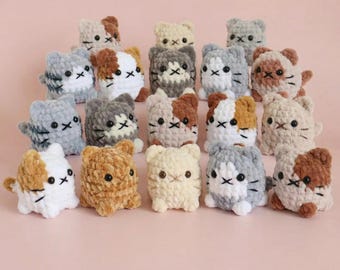 Lot de motifs chat au crochet, motif chat Amigurumi, joli chaton en peluche au crochet, motif PDF adapté aux débutants, jouet pour chat kawaii