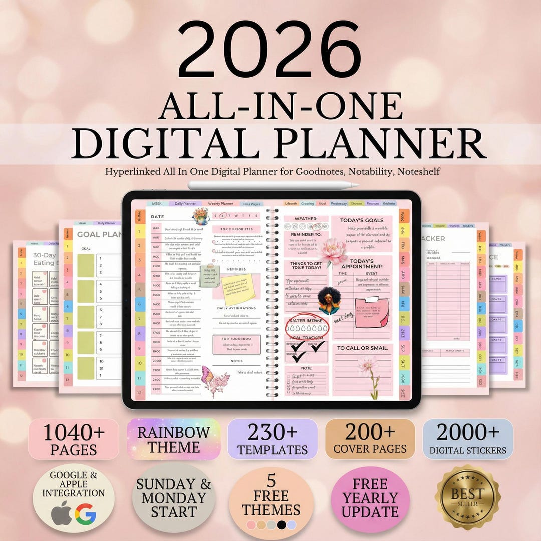 2026 Digital Planner All-in-one | Hyperlinked iPad Planner for ...