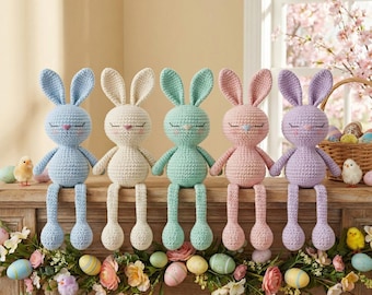 Motif lapin au crochet, motif lapin Amigurumi, lapin de Pâques au crochet, motif peluche lapin, motif PDF au crochet, adapté aux débutants
