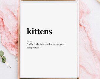 Cat in Many Languages with Watercolor Designs Multilingual Cat Printable Wall Art