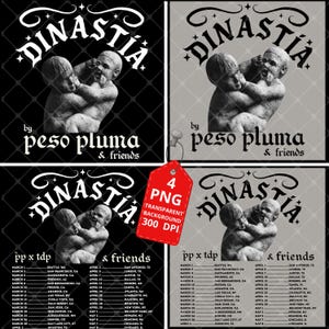 Peso Pluma Dinastia Tour PNG, Tito Double P T-Shirt Design PNG-Datei (Digitaler Download)