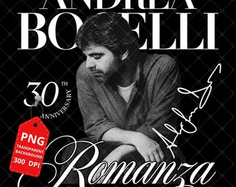 Andrea Bocelli Romanza 30th Anniversary Tour PNG: Opera Singer Concert Design (Digital Download)