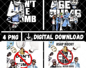 ASAP Rocky PNG: Don't Be Dumb Tour 2026, T-Shirt Design, 300 DPI (Digital Download)