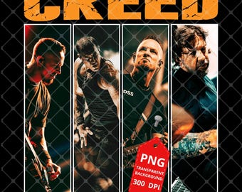 Imagen PNG de la banda Creed, fan art de gira de rock (descarga digital)