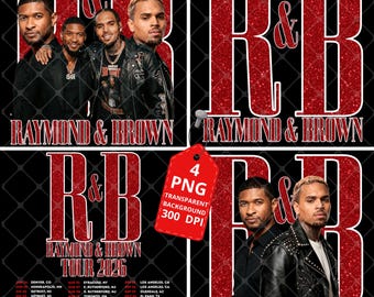 Gira de R&B de Raymond y Brown 2026: Archivo PNG de Chris Brown x Usher (Descarga digital)